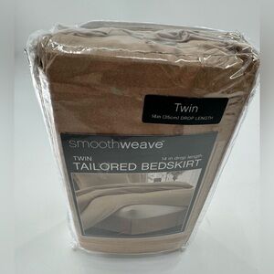 Smoothweave Twin Bed Skirt 39'' x 75'' W/  14'' Drop Tailored Beige Bedding NEW